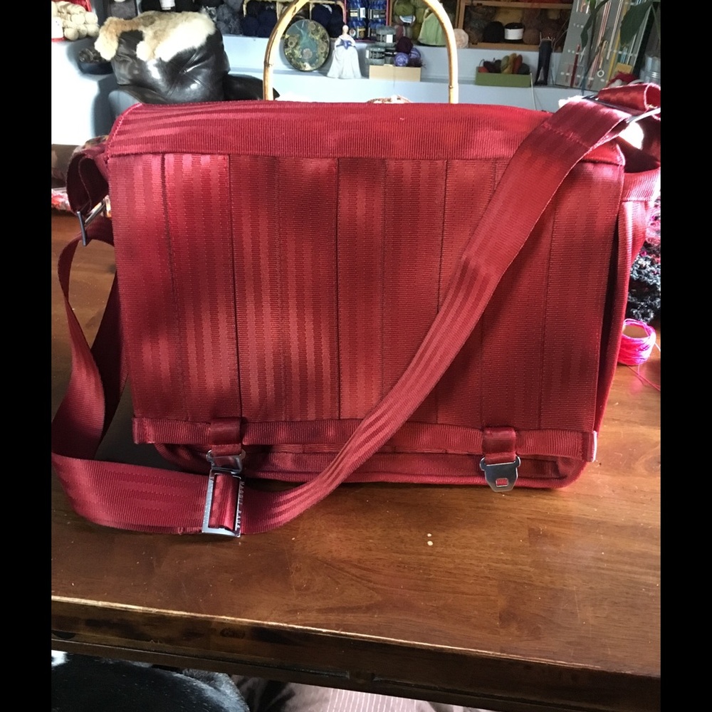 Maggie's Red Seatbelt Bag